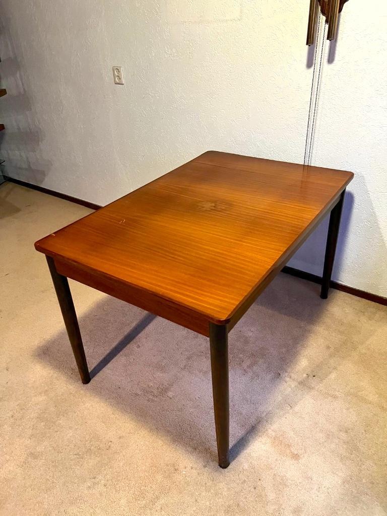 Jaren '60 vintage teak houten eettafel (uitschuifbaar), Ophalen, Gebruikt, Teakhout, 50 tot 100 cm