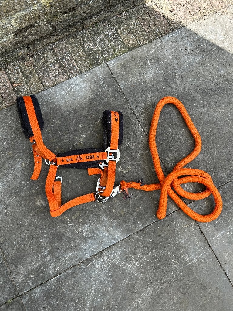 Halster Epplejeck, Dieren en Toebehoren, Paarden en Pony's | Hoofdstellen en Tuigage, Verzenden, Recreatie, Inclusief touw, Zo goed als nieuw