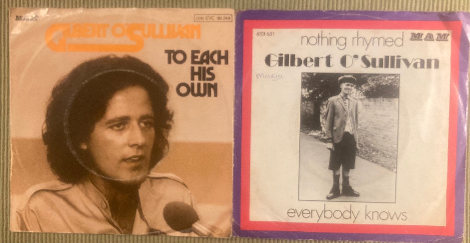 Vijf vinyl singles Gilbert O’Sullivan, Ophalen of Verzenden, Gebruikt, 7 inch, Pop