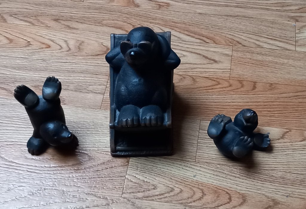 3 mollen beeldjes, Ophalen of Verzenden, Gebruikt, Dier