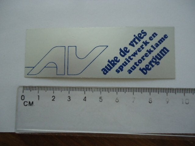 sticker oud Bergum Auke de vries tietjerksteradeel friesland, Verzenden, Zo goed als nieuw, Bedrijf of Vereniging