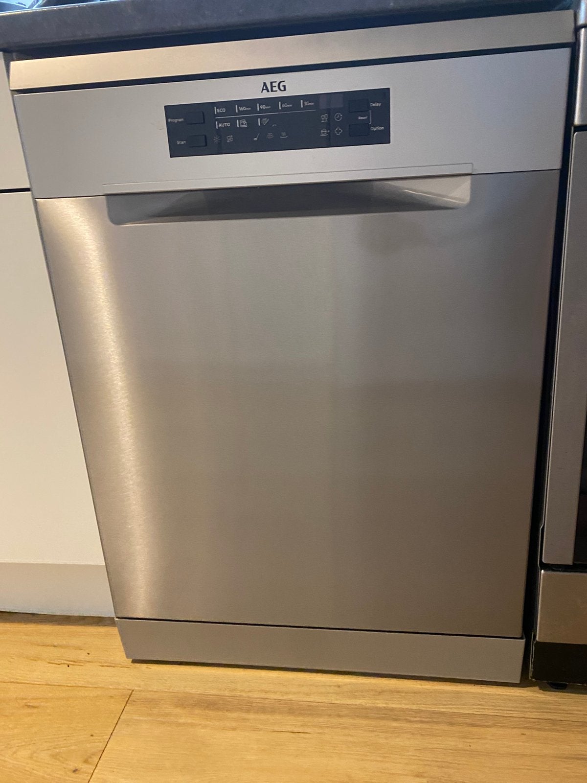AEG RVS vaatwasser FFB64627ZM – 1 jaar oud, Ophalen, Zo goed als nieuw, 85 tot 90 cm