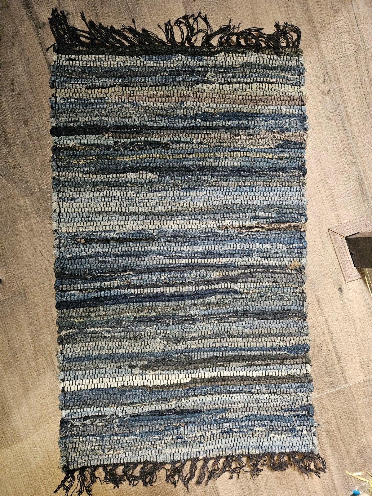 Vloerkleed mat 50x80 cm - Blauw/Grijs, 50 tot 100 cm, Rechthoekig, Gebruikt, Grijs