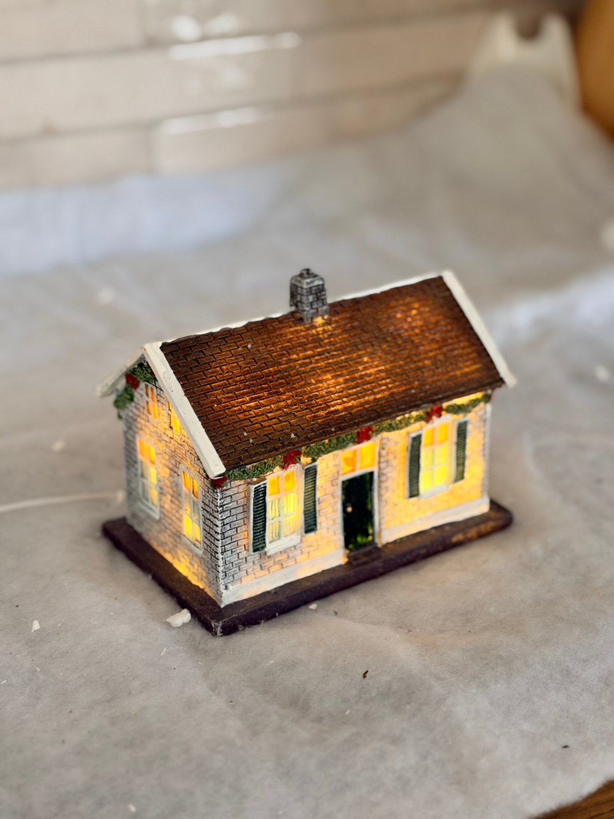Intratuin De Brink kersthuisje boerderij familie de vries, Ophalen of Verzenden, Zo goed als nieuw