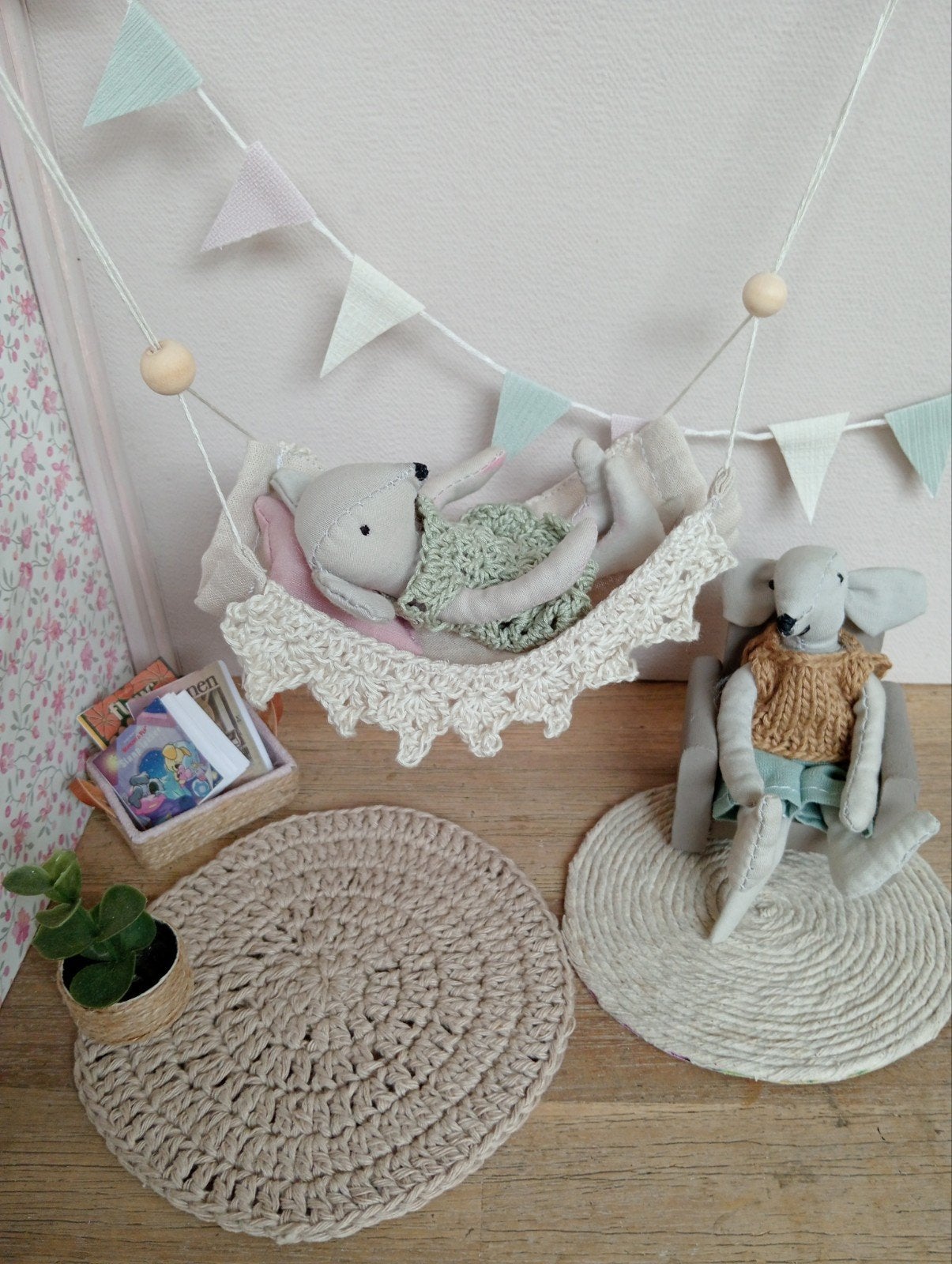 Hangmatje en kussentje muizenhuis/ poppenhuis, Ophalen of Verzenden, Nieuw, Poppenhuis