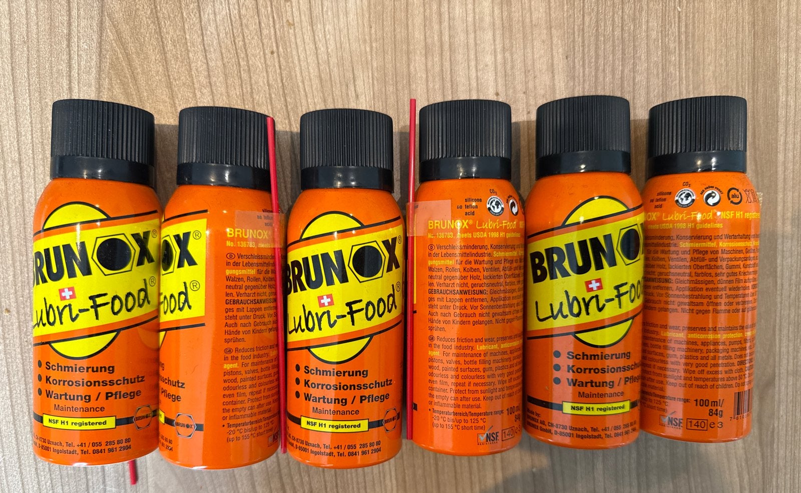 6 stuks BRUNOX Lubri-Food Smeermiddel & Corrosiebescherming, Ophalen of Verzenden
