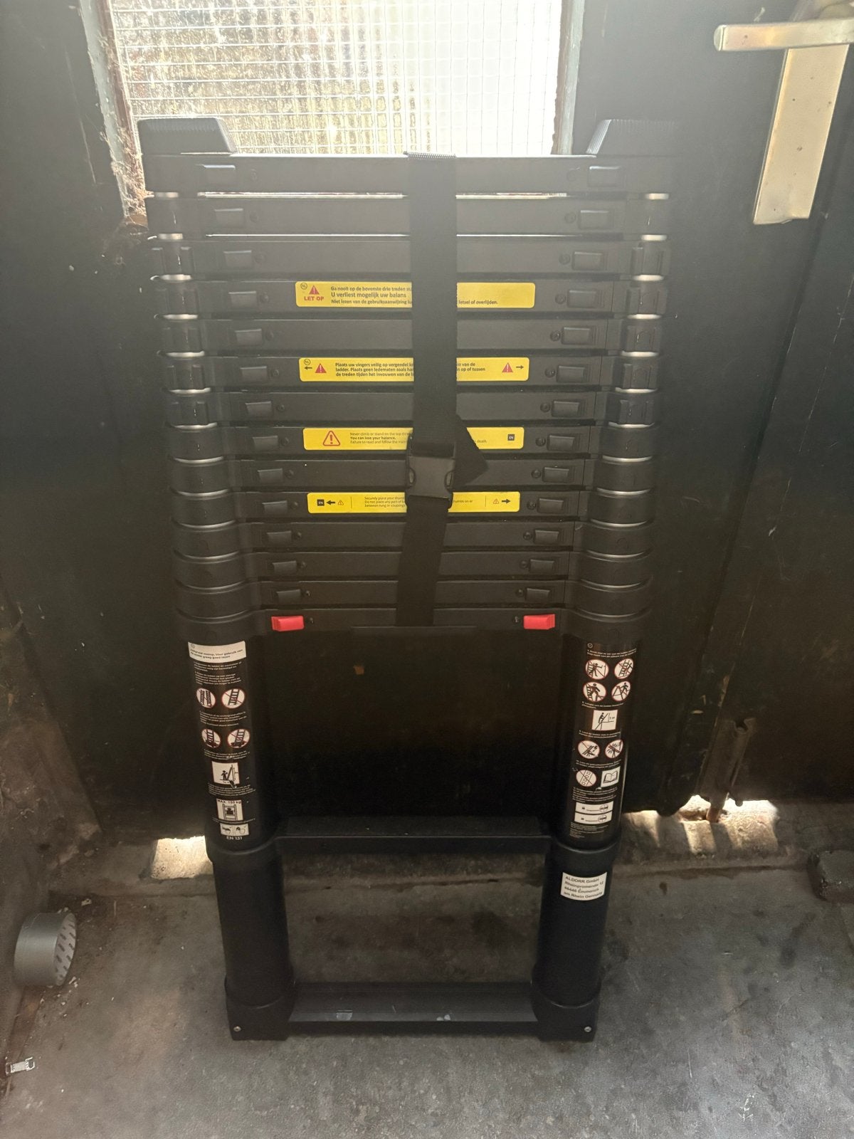 Aldoro Telescoopladder 4,40 meter, Ophalen, Gebruikt, Ladder, Opvouwbaar of Inschuifbaar