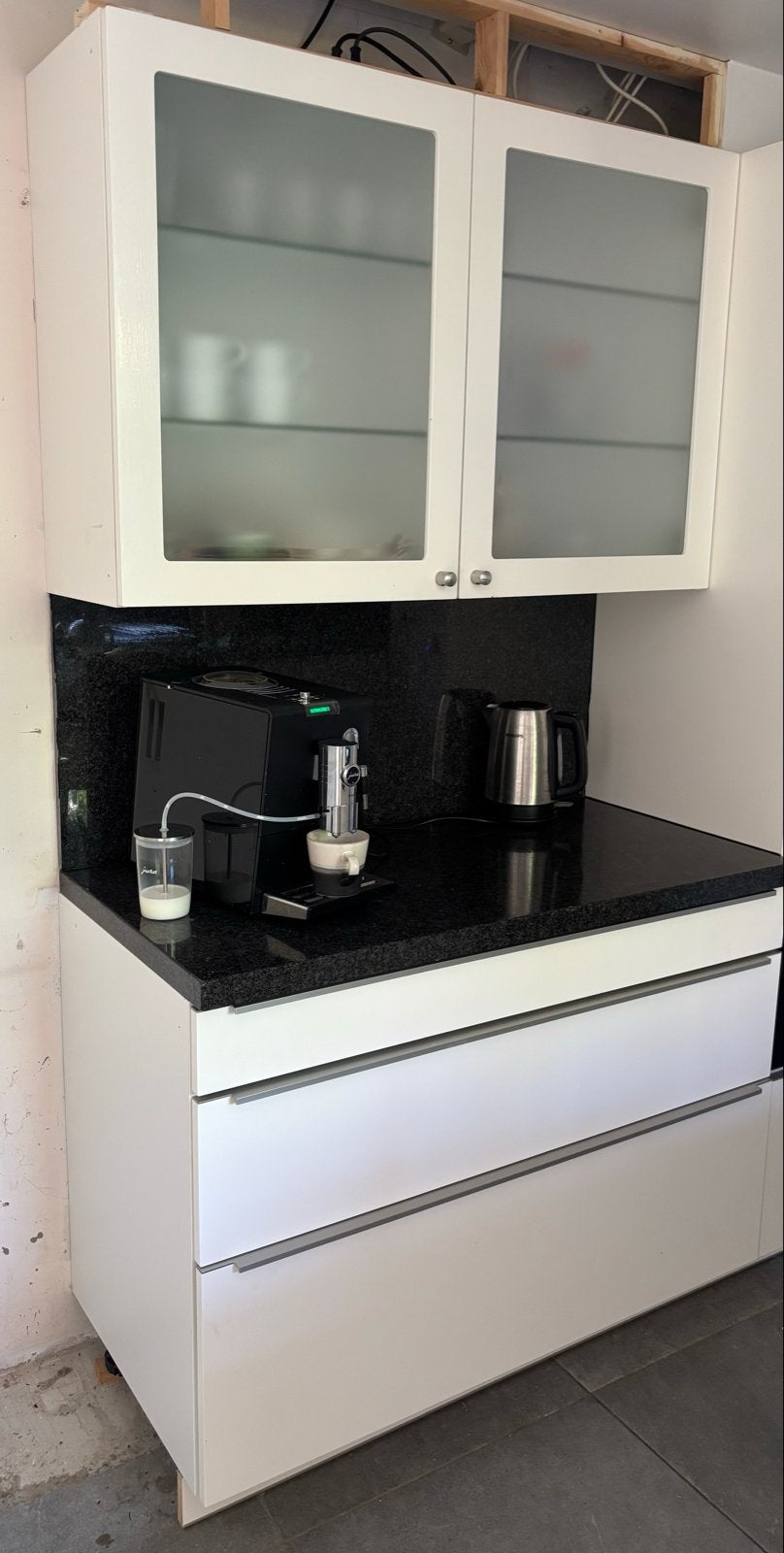 Koffiecorner 120 cm breed met bovenkasten en lades, Huis en Inrichting, Keuken | Complete keukens, Gebruikt, Overige typen, Wit