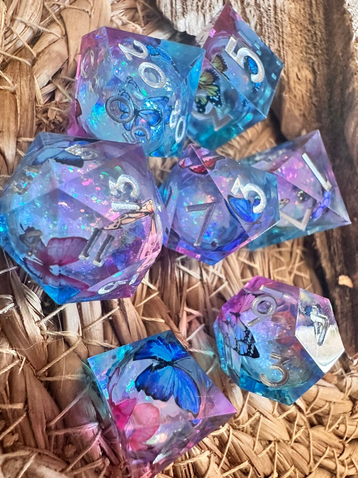 DND dice / vlinders / dobbelstenen / RPG / D&D / Nieuw, Ophalen of Verzenden, Nieuw