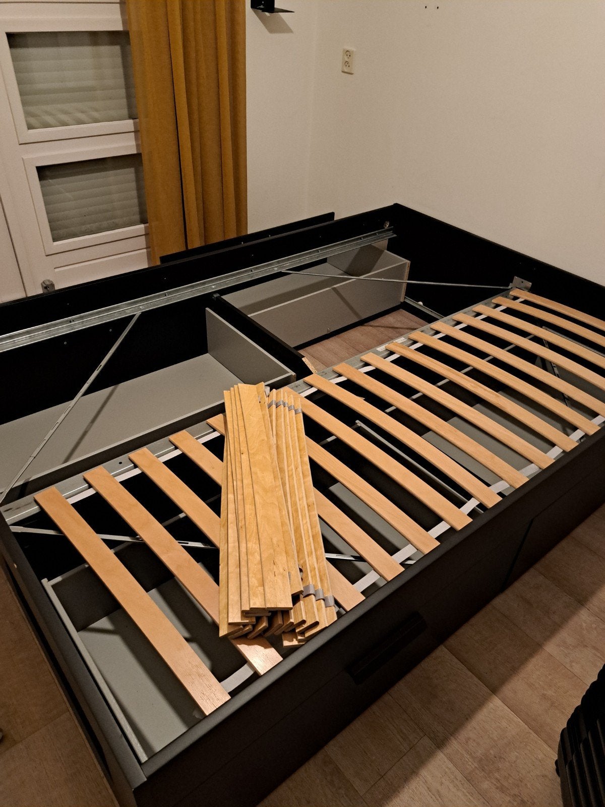 Ikea bed 140x200 met 4 lades, Ophalen, Gebruikt, Tweepersoons, 140 cm