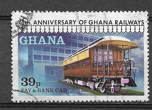 Ghana 39p postzegel - voor jebeek 0.05, Ophalen of Verzenden, Overige landen, Gestempeld