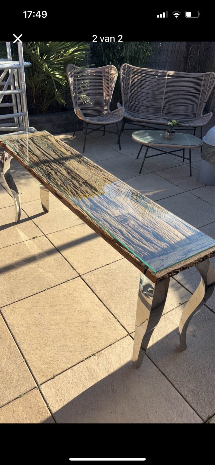 Richmond salontafel eettafel en sidetable met glasplaten, Ophalen, Gebruikt, 50 tot 100 cm, 150 tot 200 cm