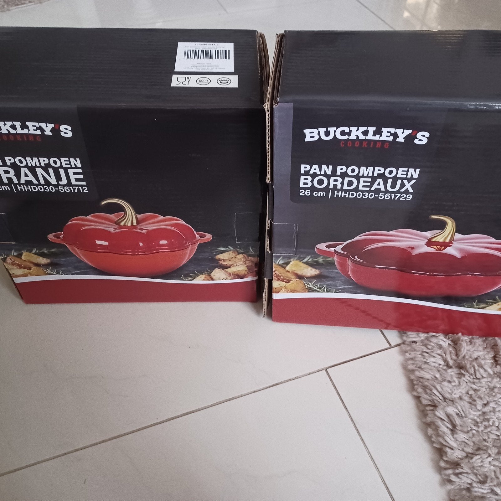 2x NIEUWE gietijzeren Pompoen pannen/pan, Huis en Inrichting, Keuken | Potten en Pannen, Ophalen of Verzenden, Gietijzer