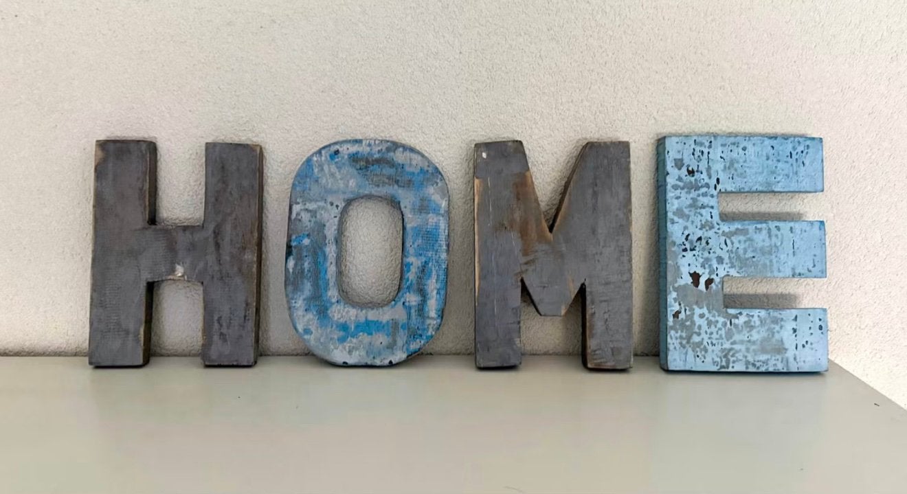Houten letters HOME, Ophalen of Verzenden, Zo goed als nieuw