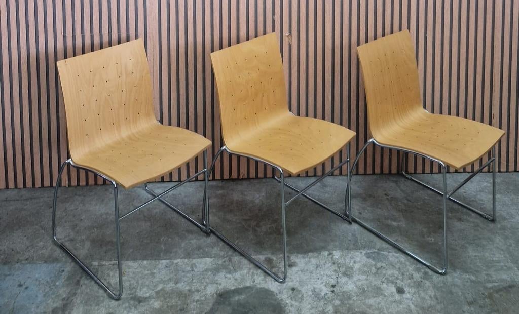 15 x Kembo vergaderstoelen buisframe design stoelen kantine, Ophalen of Verzenden, Zo goed als nieuw, Zwart, Vijf, Zes of meer stoelen