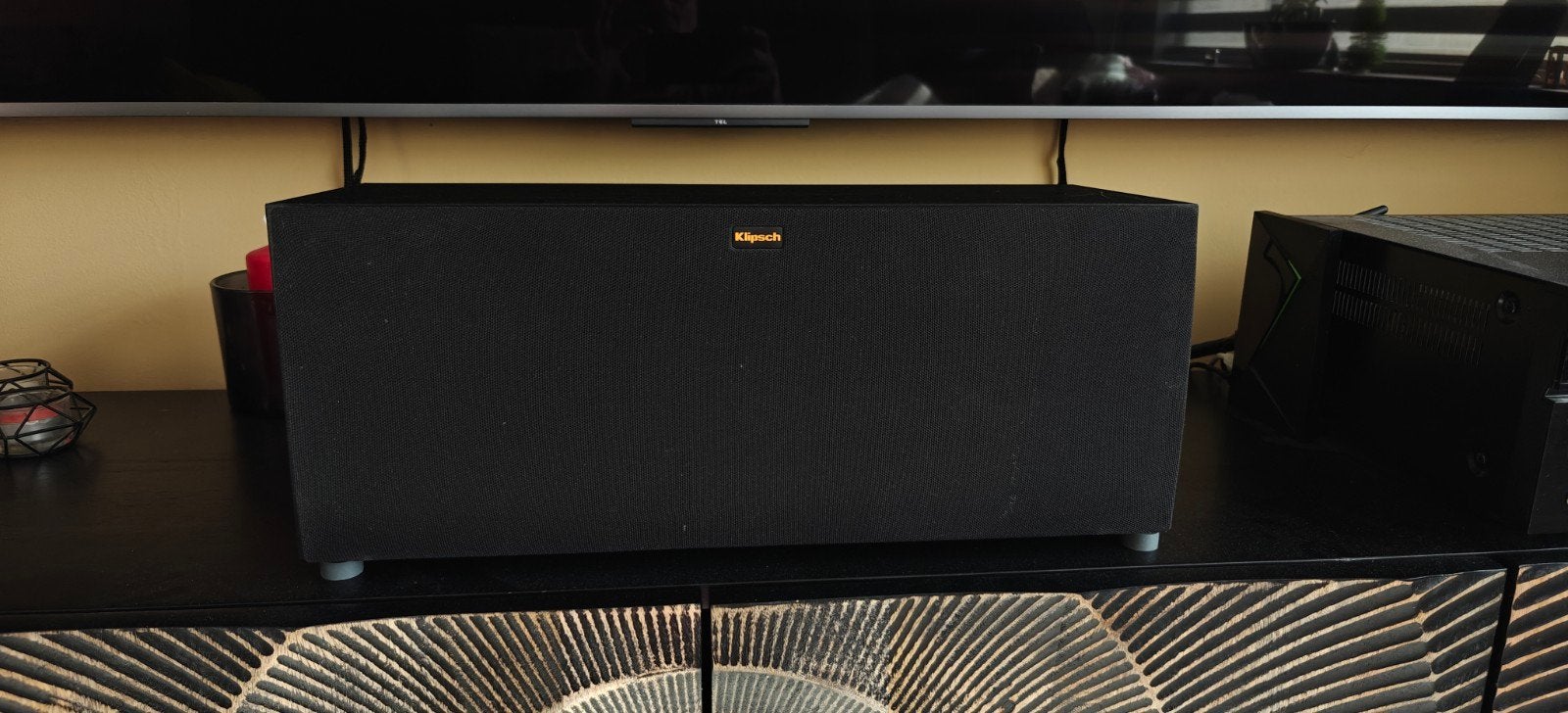 Klipsch R-25C Center Speaker, Ophalen, Zo goed als nieuw, 60 tot 120 watt, Geschikt voor surround/home cinema