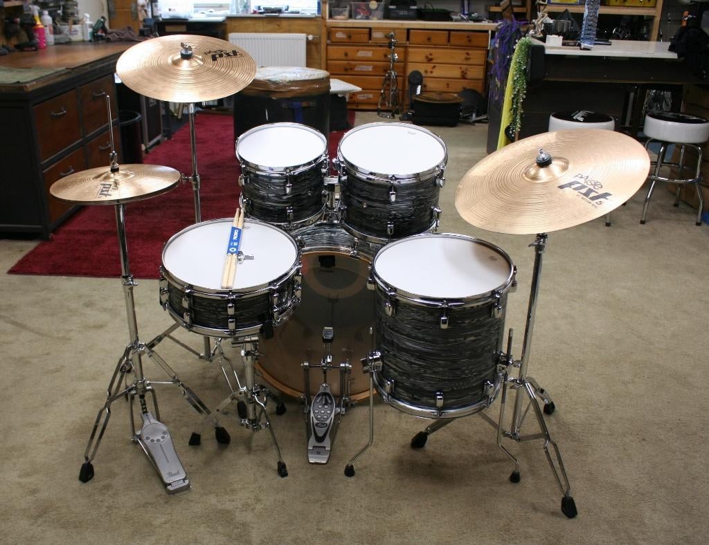 drumstel: kirchhoff blue oyster 22/10/12/14/14sn bekkenset, Gebruikt, Jouwdrumstel@gmail.com, Ophalen, Overige merken