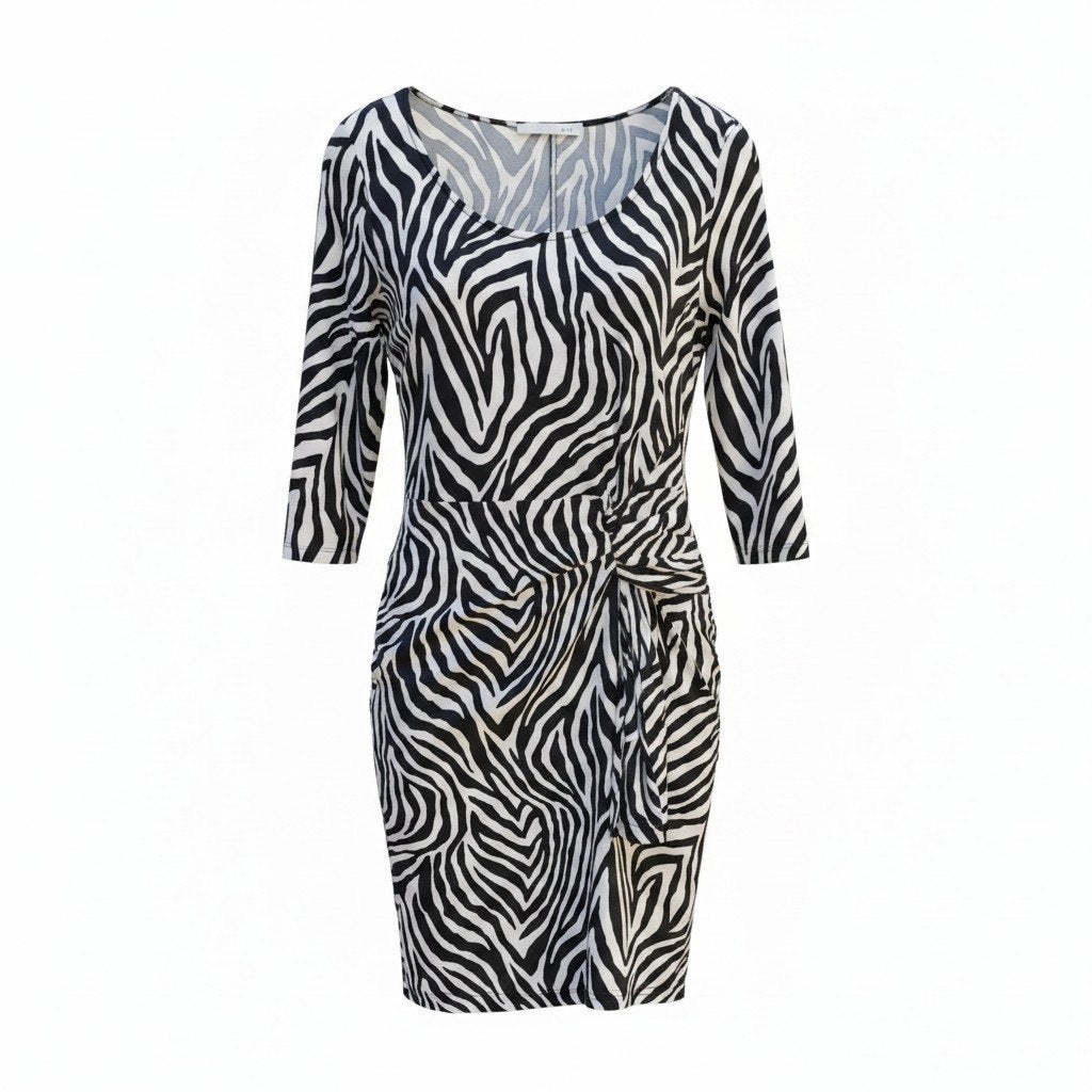 oui jurk maat 42 zebraprint, Kleding | Dames, Zwart, Maat 42/44 (L), Ophalen of Verzenden, Zo goed als nieuw