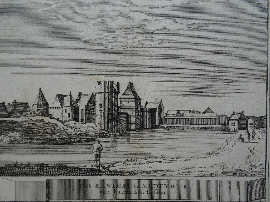 kopergravure Het Kasteel te Medemblik, Joh Schijnvoet, 1737, Antiek en Kunst, Architectuur, Ophalen of Verzenden, Gravure, Origineel