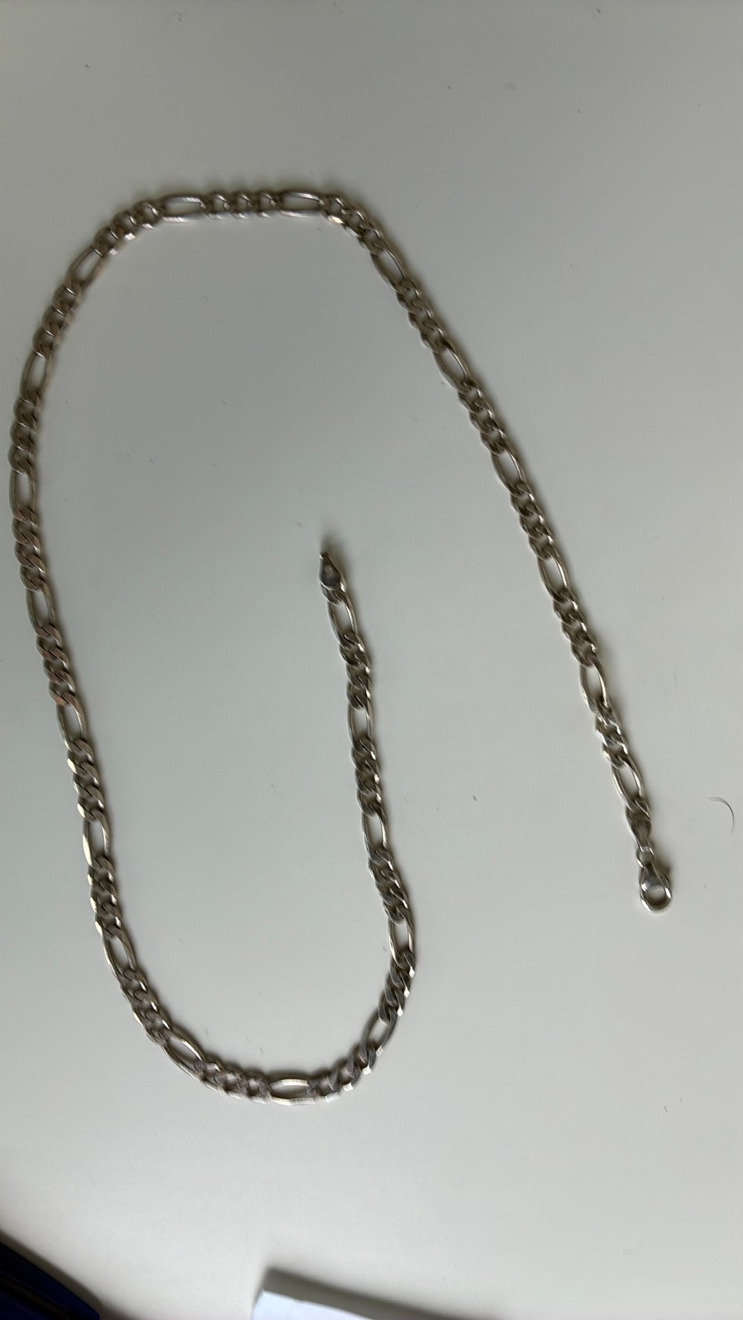 925 sterling zilver ketting figaro schakel 50 cm 5 mm, Sieraden, Tassen en Uiterlijk, Kettingen, Ophalen of Verzenden, Gebruikt