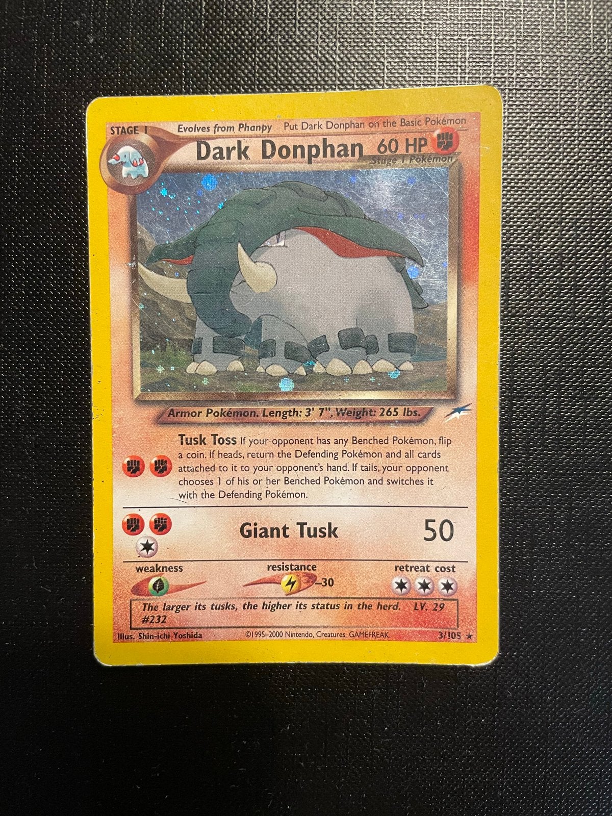 Dark Donphan 3/105 Neo Destiny Pokémon Kaart, Ophalen of Verzenden, Gebruikt, Losse kaart