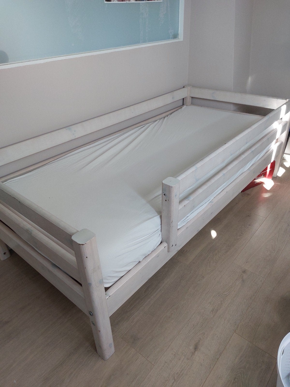 Flexa bed whitewash - Eenpersoonsbed, Ophalen, Gebruikt, 90 cm, Eenpersoons