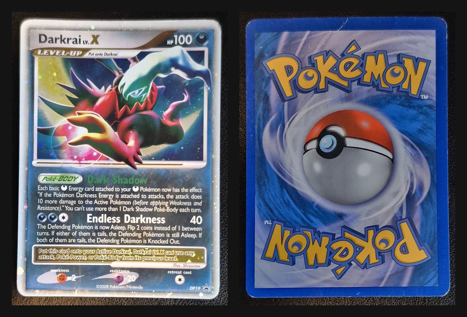 Darkrai LV.X Pokémon Kaart - Zeldzaam en in goede staat, Ophalen of Verzenden, Zo goed als nieuw, Losse kaart