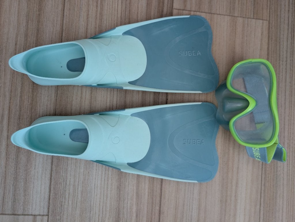 Snorkelbril en flippers, Ophalen of Verzenden, Gebruikt, Snorkelset