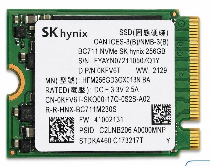 Hynix 256gb nvme 2230, Ophalen of Verzenden, Zo goed als nieuw, Laptop, Overige aansluitingen