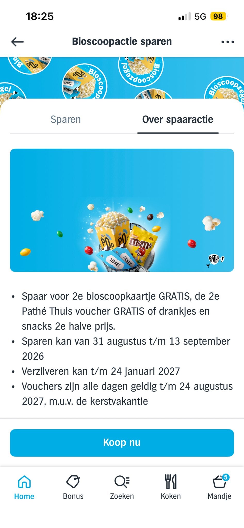 AH bioscoopzegels voor 2e kaartje gratis, Albert Heijn, Verzenden