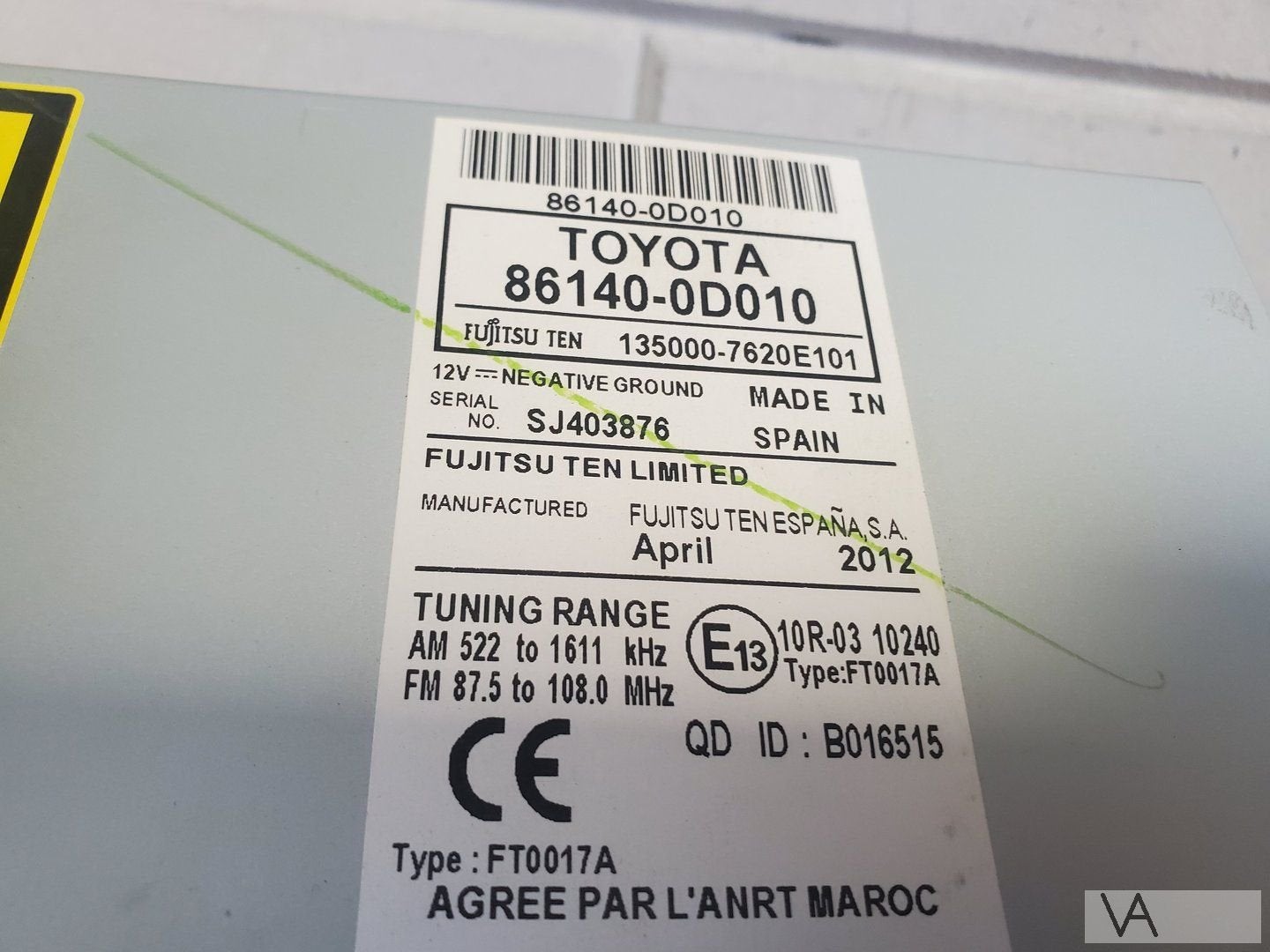 Toyota Yaris 3 2012 -2018 radio navigatie scherm touchscreen, Gebruikt, -, -, Ophalen of Verzenden