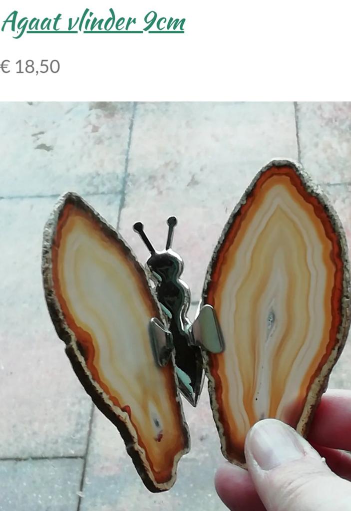 Agaat vlinder op pootjes 9cm, Ophalen of Verzenden, Mineraal
