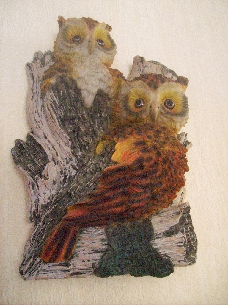 Uilen wandplaat 32 x 23 cm, Ophalen of Verzenden, Nieuw, Wandsculptuur