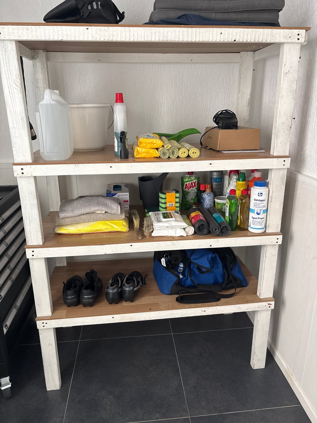 Stevige houten stellingkast ( zonder inhoud ), Ophalen, Gebruikt