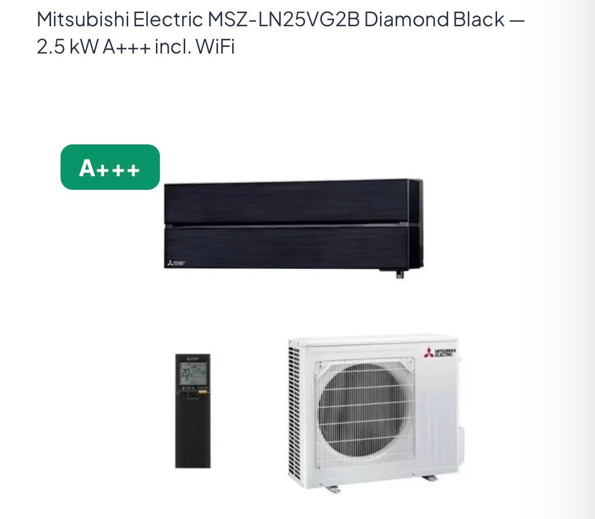 Mitsubishi electric airco  split unit, Verwarmen, 3 snelheden of meer, Ophalen of Verzenden, Zo goed als nieuw