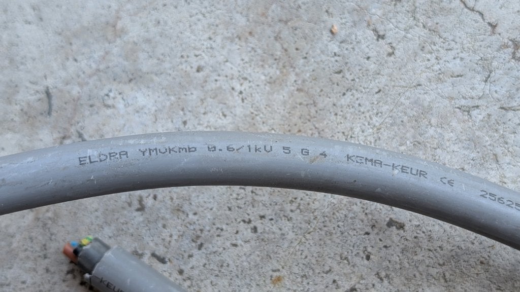 2 meter kabel 5G4, Doe-het-zelf en Verbouw, Elektra en Kabels, Ophalen, Kabel of Snoer