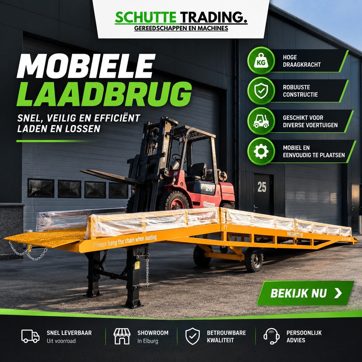 Mobiele Laadbrug 6 Ton – Hydraulisch – Schutte Trading, Auto diversen, Ophalen, Nieuw