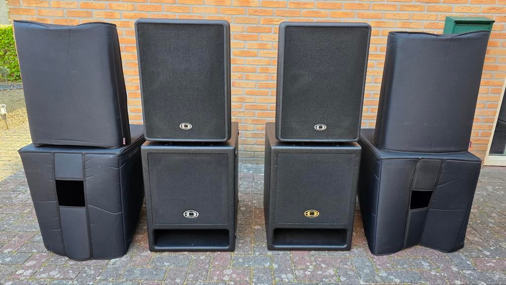 Complete Dynacord D-Lite set met hoezen, Audio, Tv en Foto, Luidsprekers, Overige merken, Overige typen, Ophalen of Verzenden