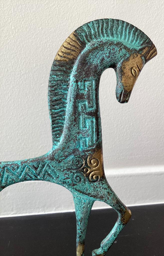 Vintage Bronzen Beeld Paard Etruskisch Abstract, Ophalen, Brons
