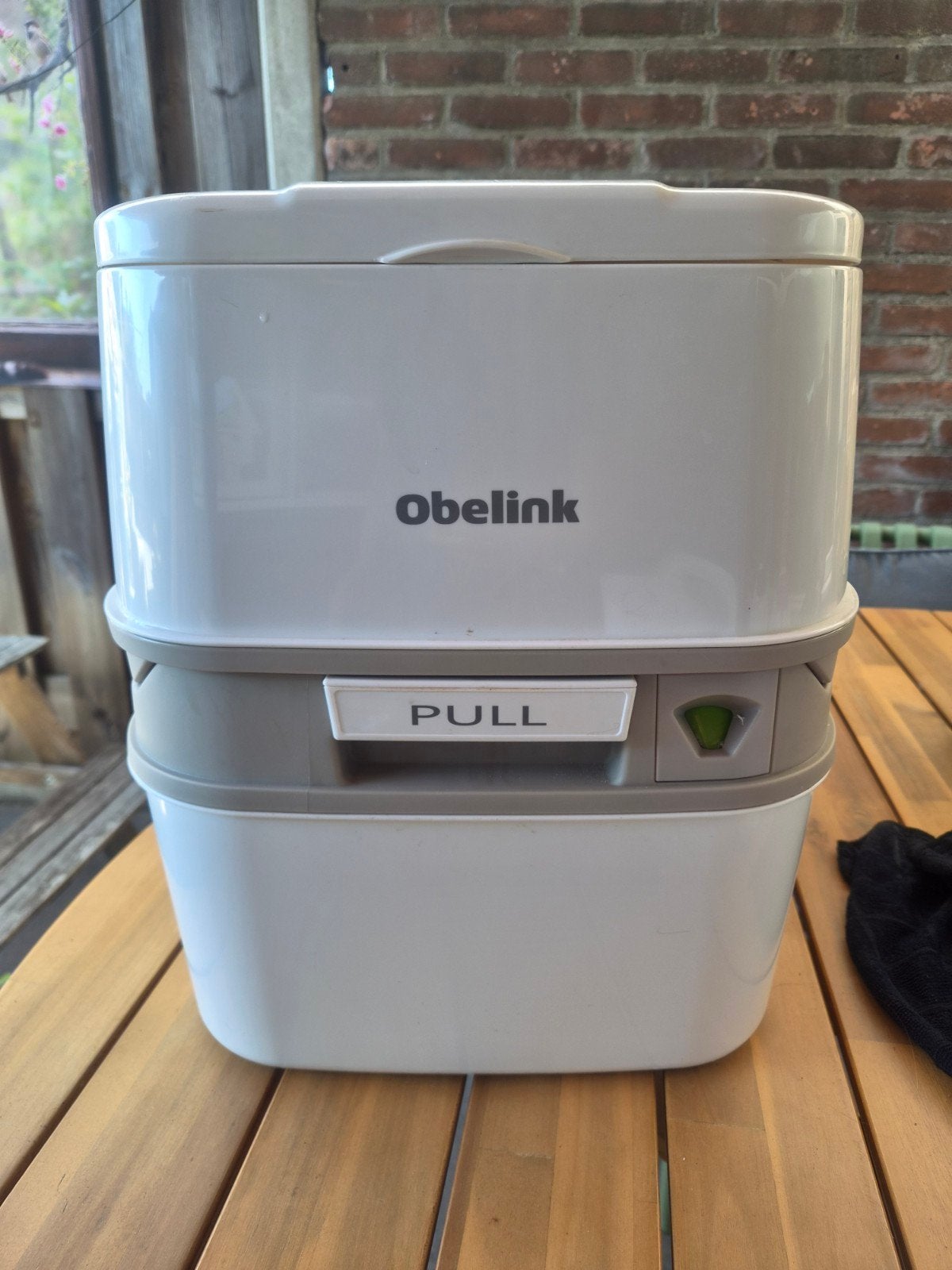 Obelink draagbaar campingtoilet met vloeistoffen, Ophalen, Zo goed als nieuw