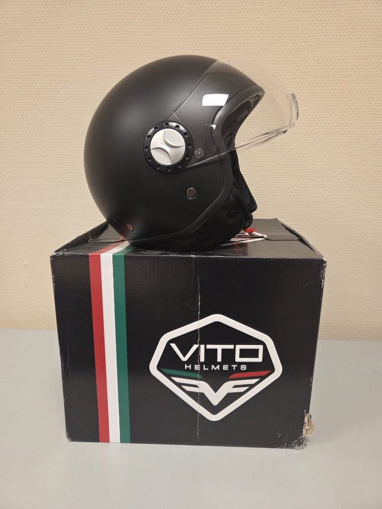 Scooterhelmen Vito Jet Helmets zwart in diverse maten, Ophalen, Gebruikt, Medium, Vito Helmets