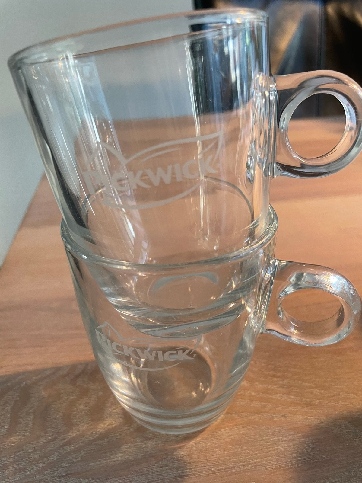 2 Pickwick theeglazen - middelgroot, Ophalen of Verzenden, Gebruikt, Glas, Overige merken