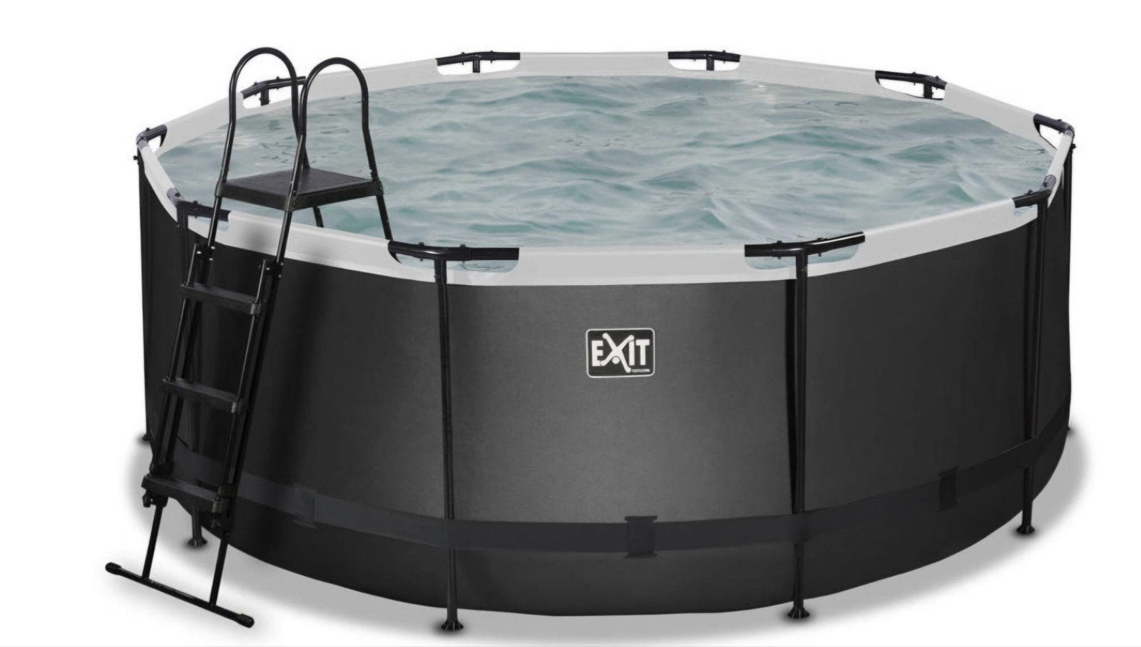 EXIT black leather zwembad rond zwart 360 x 122, Gebruikt, 200 tot 300 cm, Rond, Opzetzwembad