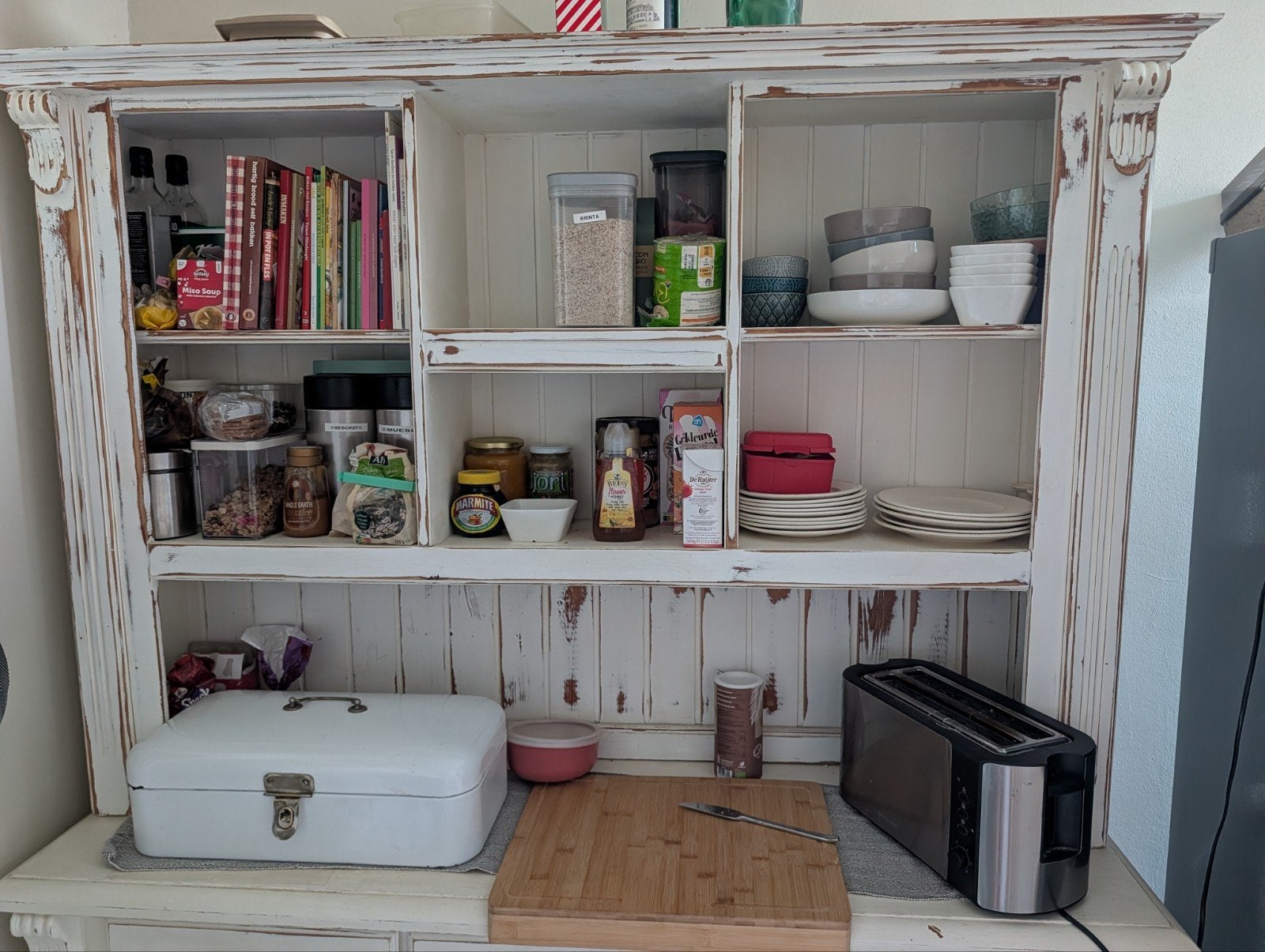 Landelijk dressoir/buffetkast met brocante look, Ophalen, Gebruikt, Landelijk, Brocante, Shabby Chic, 150 tot 200 cm