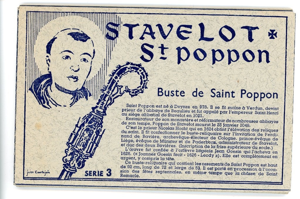 10 Fotokaarten "Trésor de Stavelot" – St. Poppon (ca. 1950), Ophalen of Verzenden, 1940 tot 1960, Ongelopen, Luik