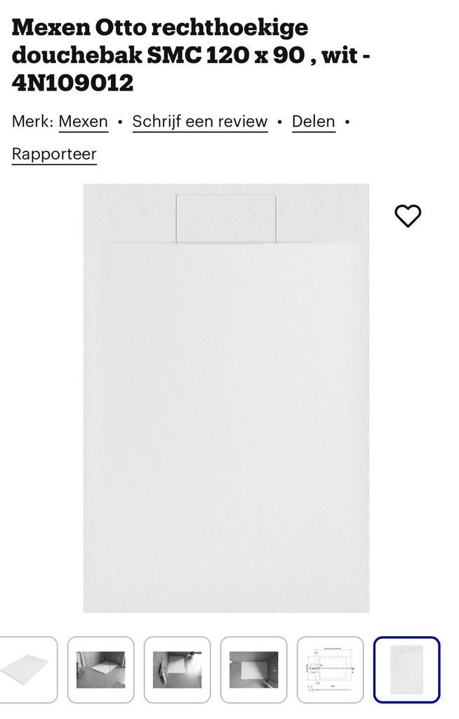 Mexen Otto rechthoekige douchebak wit 120x90, Ophalen, Nieuw