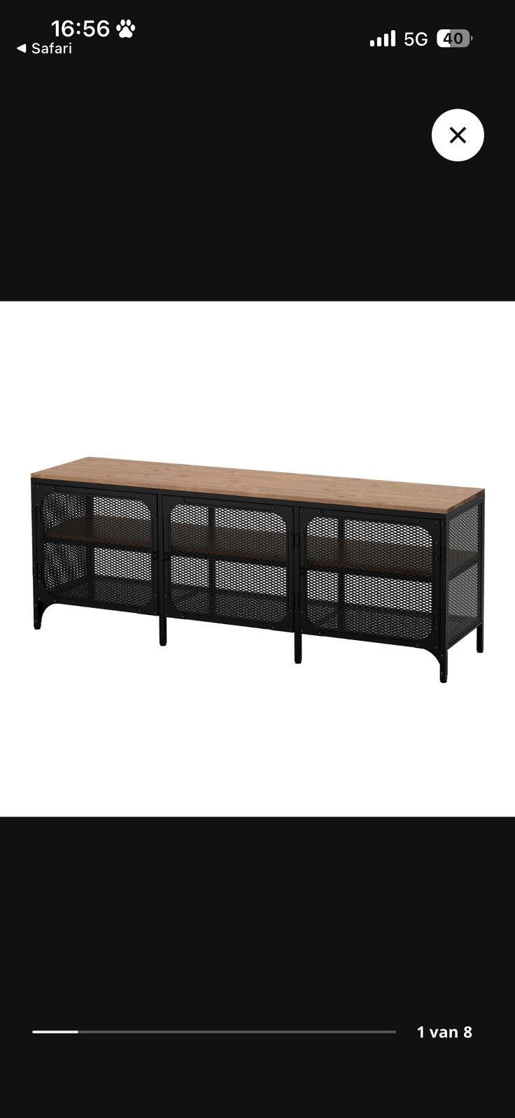 Fjalbo tvmeubel, Minder dan 50 cm, Gebruikt, Minder dan 100 cm, Industieel