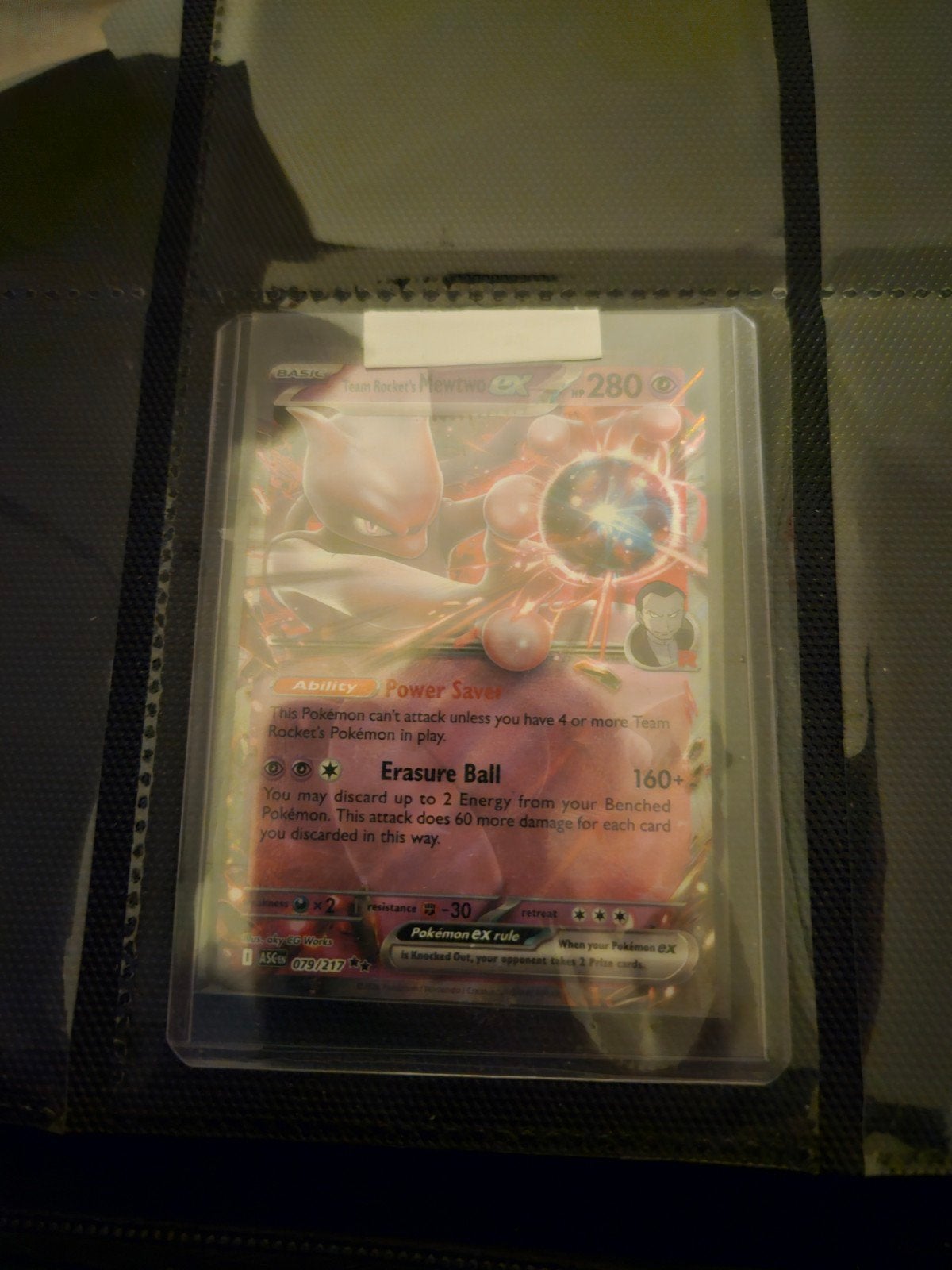 Pokemon Team Rocket's Mewtwo ex 079/217 Ascended Heroes, Ophalen of Verzenden, Zo goed als nieuw, Losse kaart, Foil