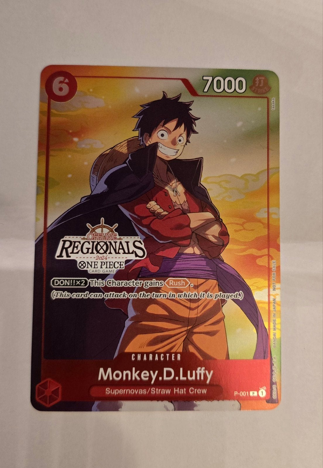 One Piece Monkey.D.Luffy (001) (Regional 2024), Ophalen of Verzenden, Zo goed als nieuw