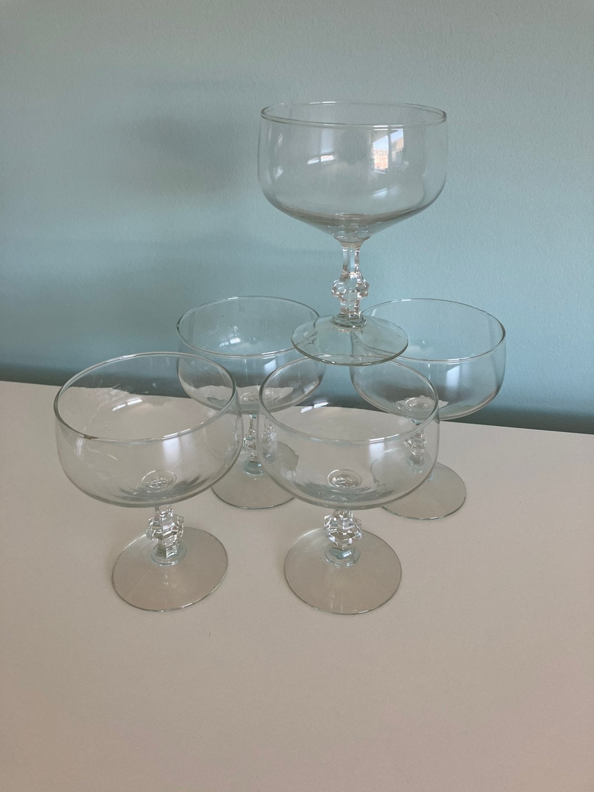 Champane glazen / coupes 5 stuks jaren 80, Ophalen of Verzenden, Zo goed als nieuw, Overige typen